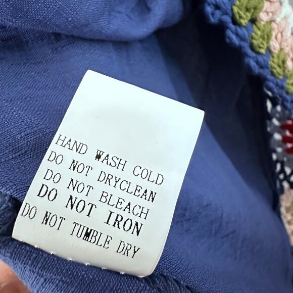 Davi & Dani NWT Navy Beach Cover-Up Sz M Crochet Trim Boho Resortwear - Picture 10 of 10